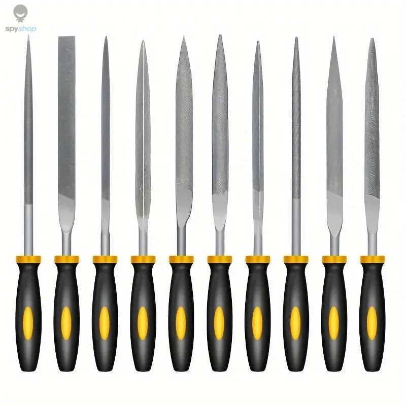 Premium Needle File Set - High-Carbon Steel Files with Non-Slip Ergonomic Handles for Precise Filing on Wood, Plastic, Model
