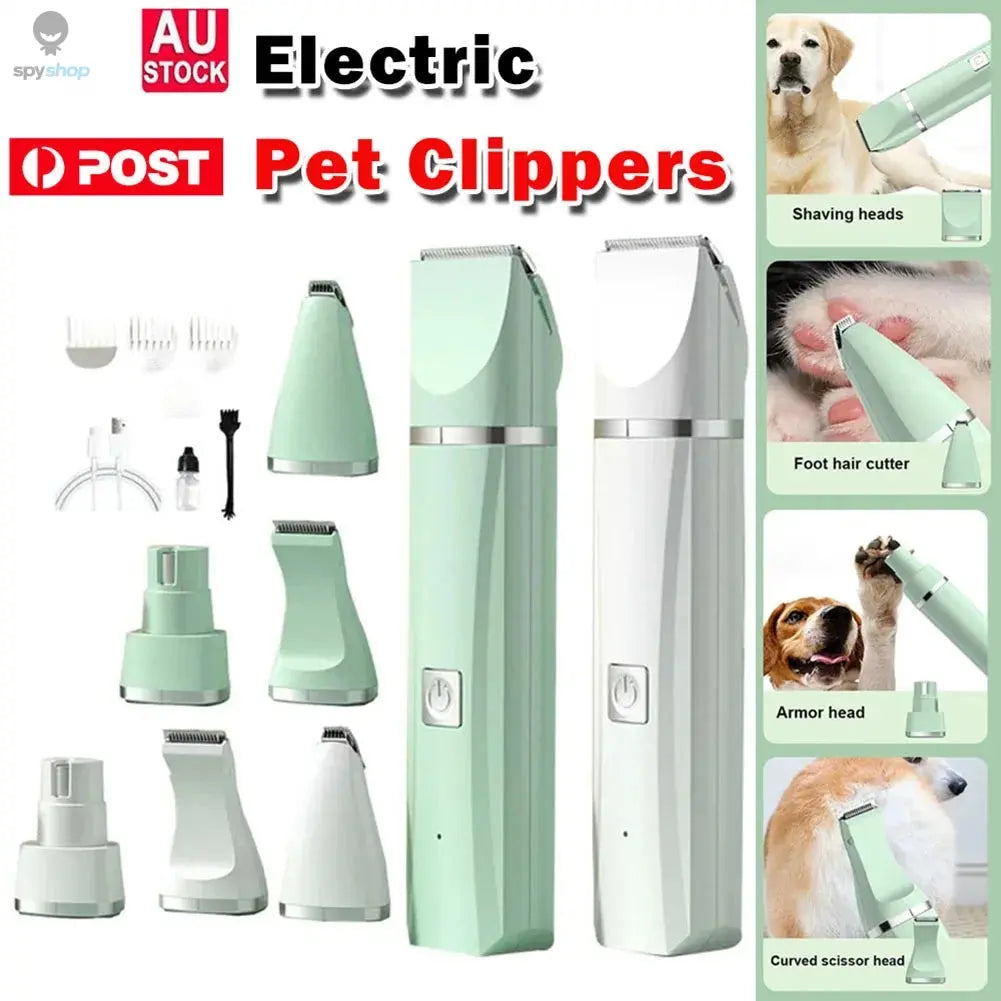 Professional 4-in-1 Electric Pet Grooming Tool Set Dog Hair Clippers USB Rechargeable Pets Haircut Trimmer Shaver Cats Supplies Spy-shop.com