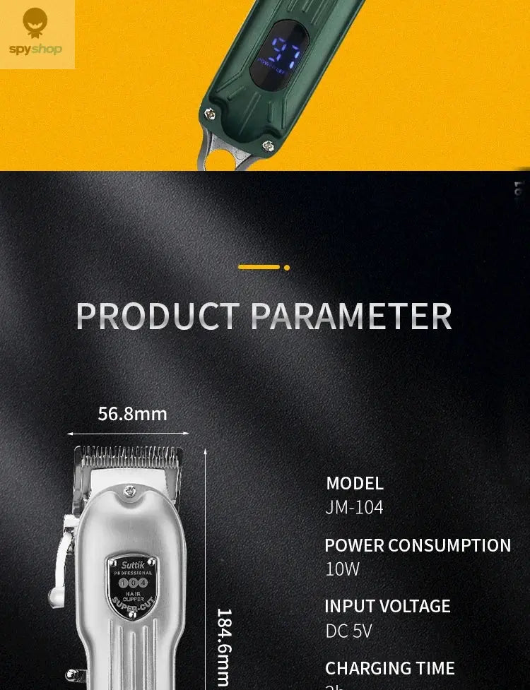 Professional Dog Hair Clipper All Metal Rechargeable Pet Trimmer Cat Shaver Cutting Machine Puppy Grooming Haircut Low Noice Spy-shop.com