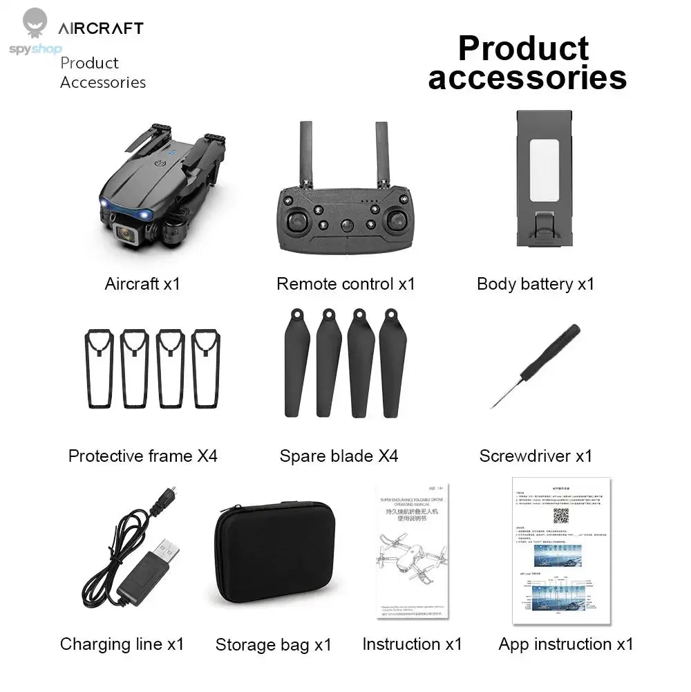 Professional HD E99Pro Drone 4k Dual WIFI fpv Quadcopter Aircraft with Obstacle Avoidance for Aerial Photography Drone Camera Spy-shop.com