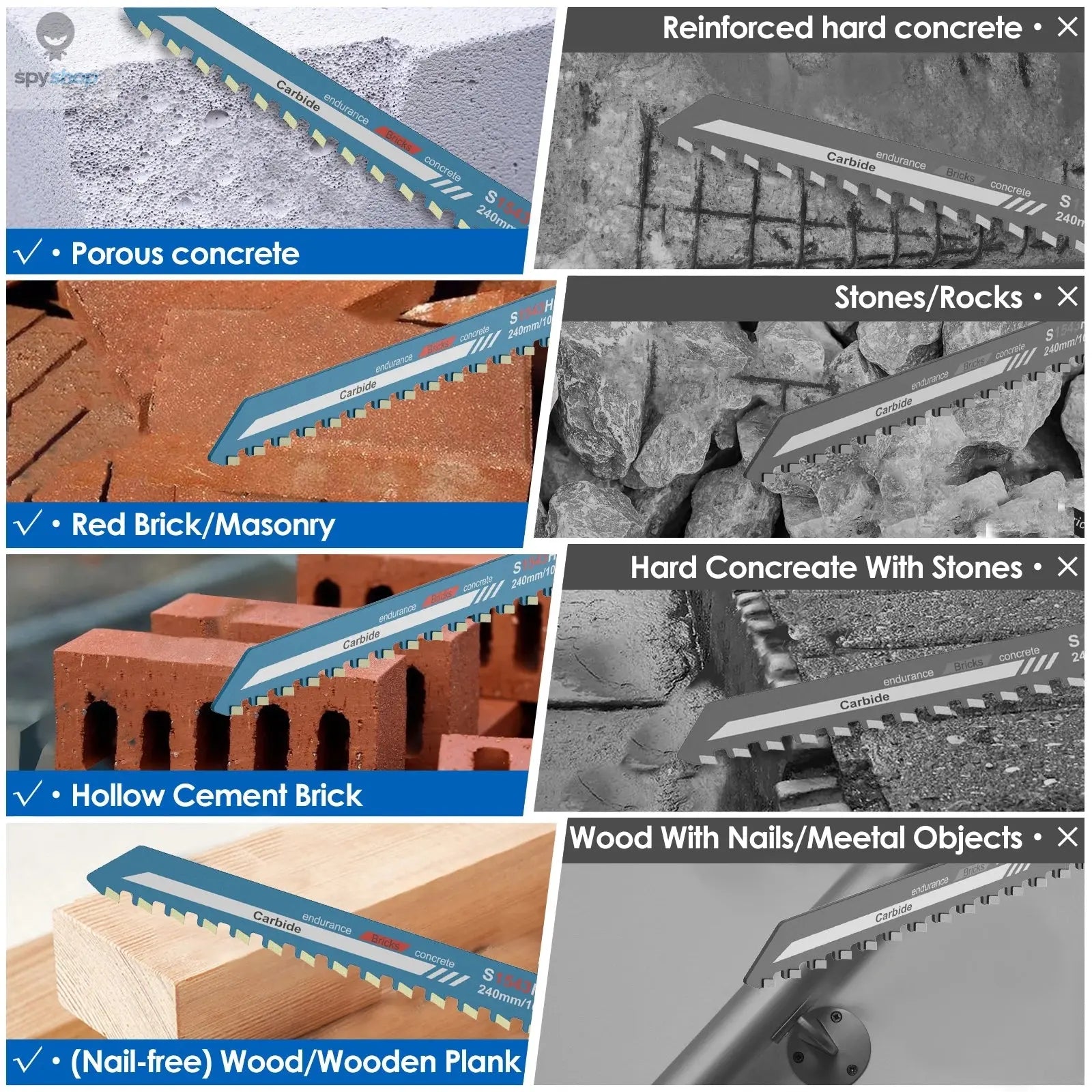 Reciprocating Saw Blade 10/12/18/20inch Universal Cutting Recip Sabre Saw Blade Alloy Steel Brick Concrete Cutting Saw Blade