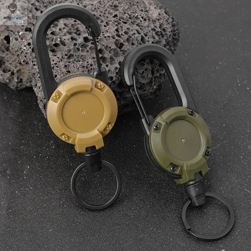 Retractable Heavy Duty Pull Reel Carabiner Key Chains Strong Steel Wire Rope Buckle Spring Key Ring Outdoor Sporty Keychain Tool Spy-shop.com