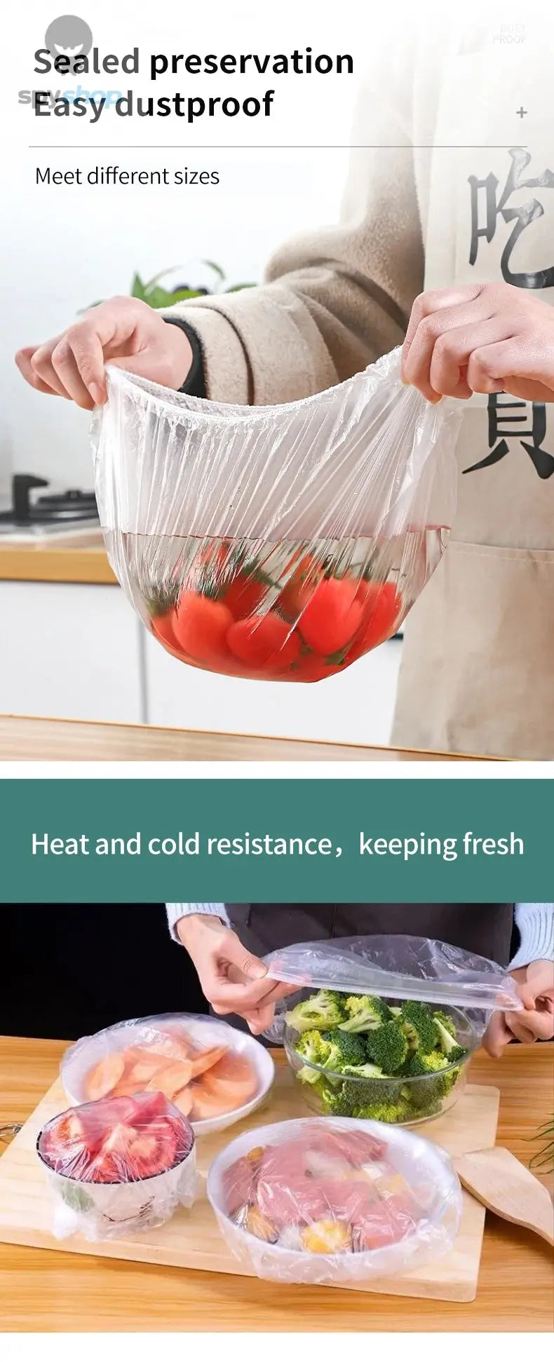 Reusable Disposable Food Cover Plastic Wrap Durable Elastic Food Lids for Bowls Elastic Plate Covers For Kitchen Food Saver Bag Spy-shop.com