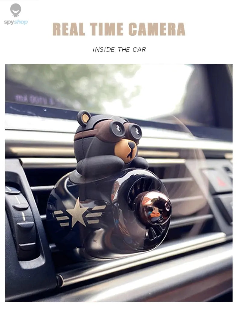 Rotating airplane pilot bear car air fresheners accessories interior decorations fan vent clips perfume fragrance diffuser aroma