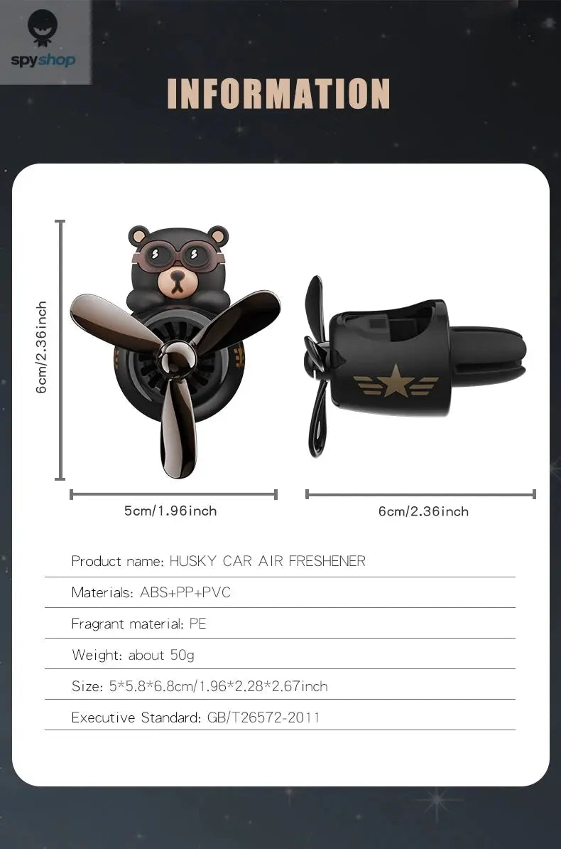 Rotating airplane pilot bear car air fresheners accessories interior decorations fan vent clips perfume fragrance diffuser aroma