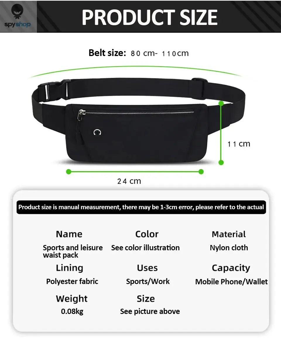 Running Waist Bag Sports Belt Pouch Mobile Phone Bag Men Women Waist Pack Lightweight Gym Sports Bag Waist Pack Adjustable Strap