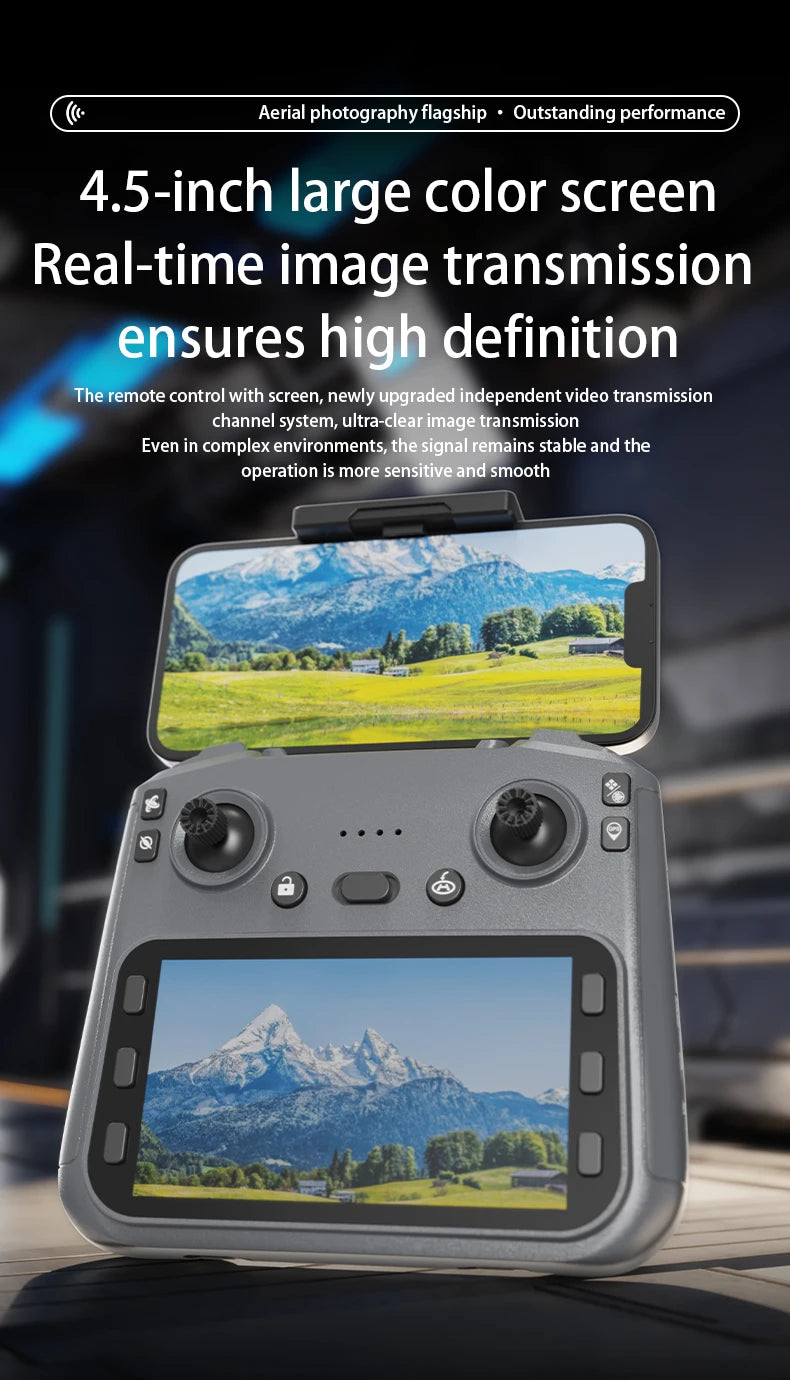 L600 PRO MAX GPS Drone Professional 8K Camera 3-axis Gimbal Aerial 5G WIFI FPV Brushless Motor 360 ° Laser Obstacle Avoidance Optical Flow Hover with Large Screen Remote Control Aircraft Folding Quadcopter Drones Kids Toys G