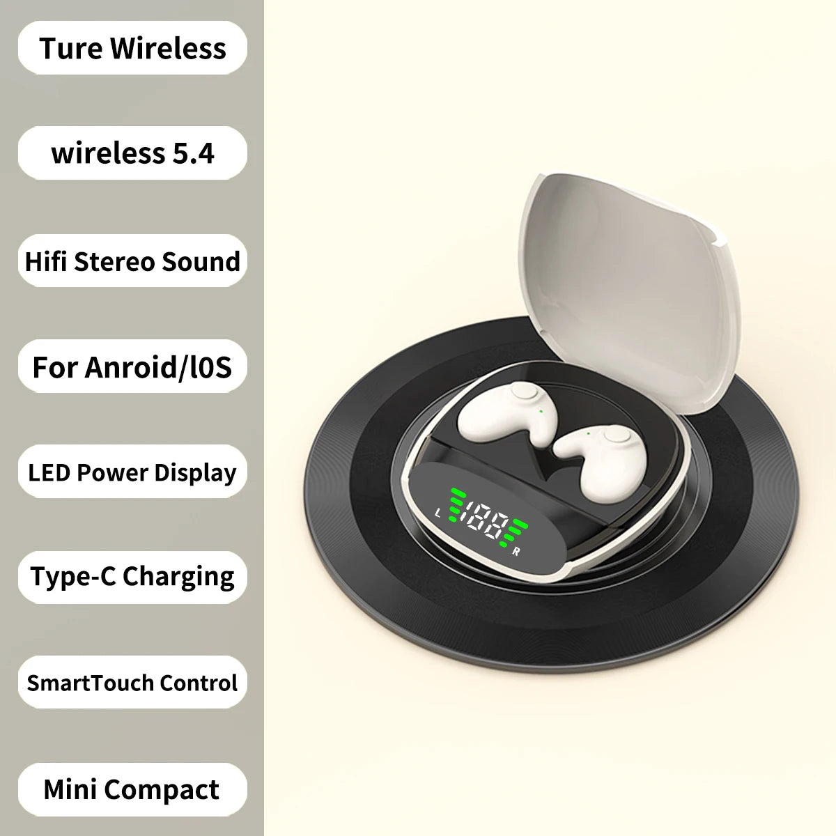 VIKEFON Bluetooth 5.3 Noise-Cancelling In-Ear Headphones