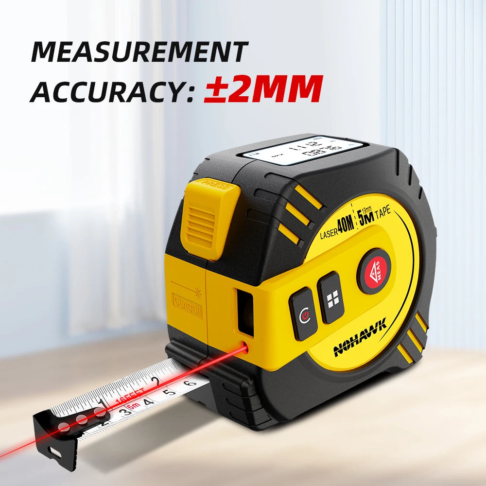 Mètre ruban laser Nohawk 40 m/80 m, télémètre laser, mètre ruban numérique, outil de mesure, mètre ruban en acier, rechargeable par USB