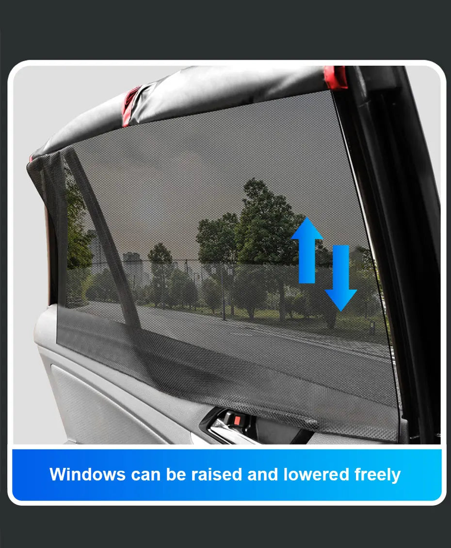 SEAMETAL 2Pcs Car Curtains Magnet Double Layer Side Window Sun Shade Privacy Curtain UV Block Sun Protection Cover for Children