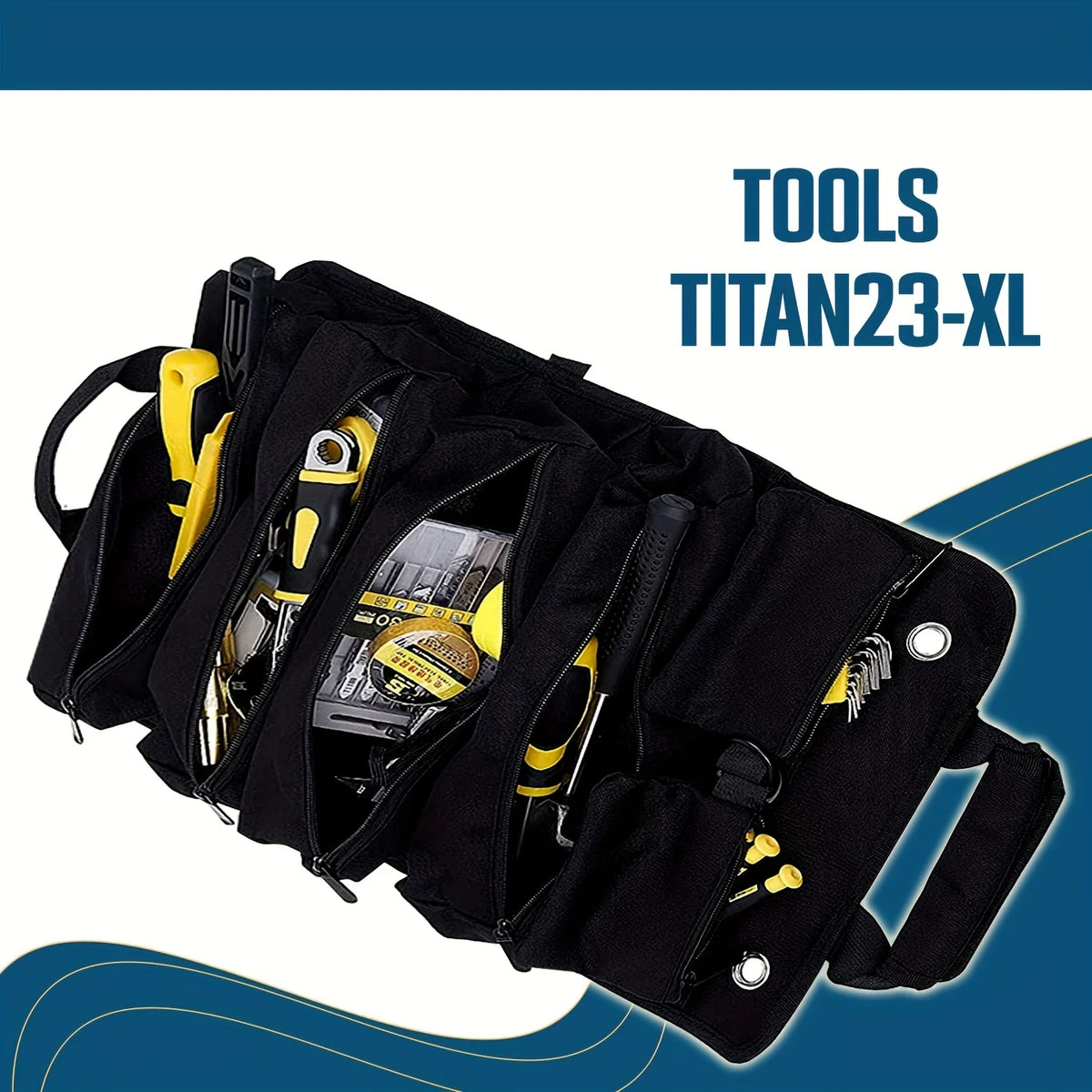 Roll-Up Tool Bag with Detachable Pouches