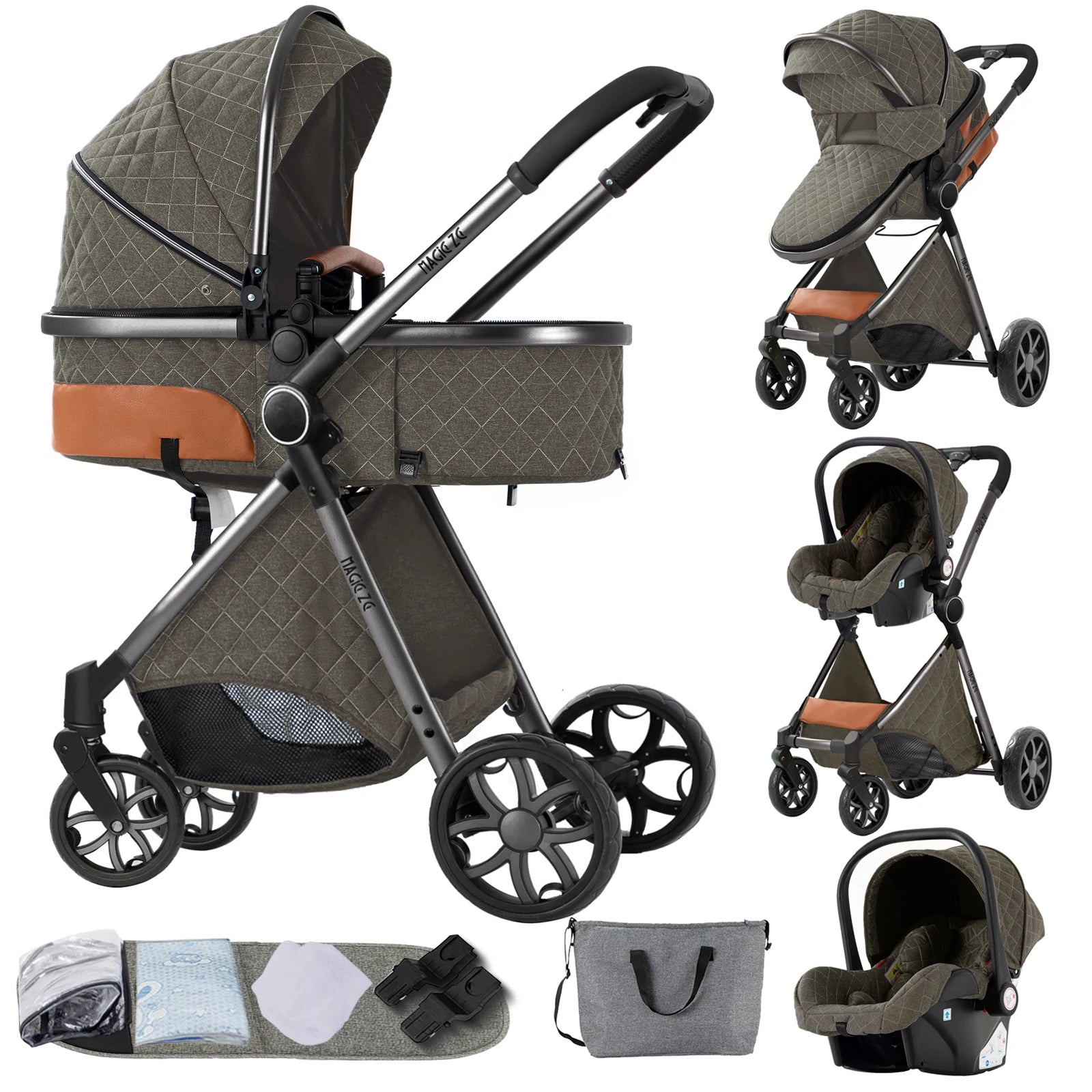 Baby Stroller 3‑in‑1 Lightweight Travel System