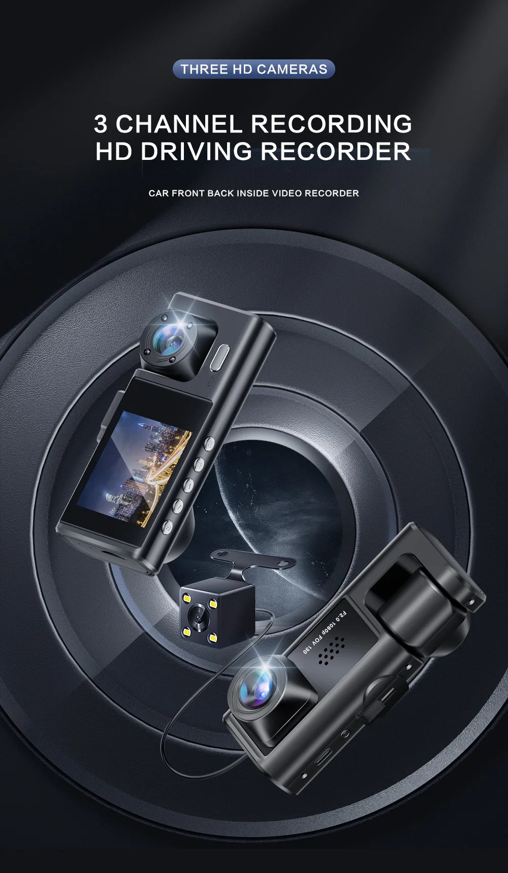 Dual-Lens Front and Cabin Dash Camera
