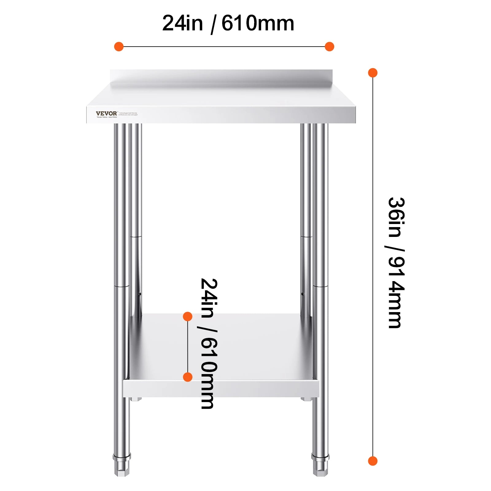 Stainless Steel Work Table 24x36 Adjustable Shelf Food Prep Station