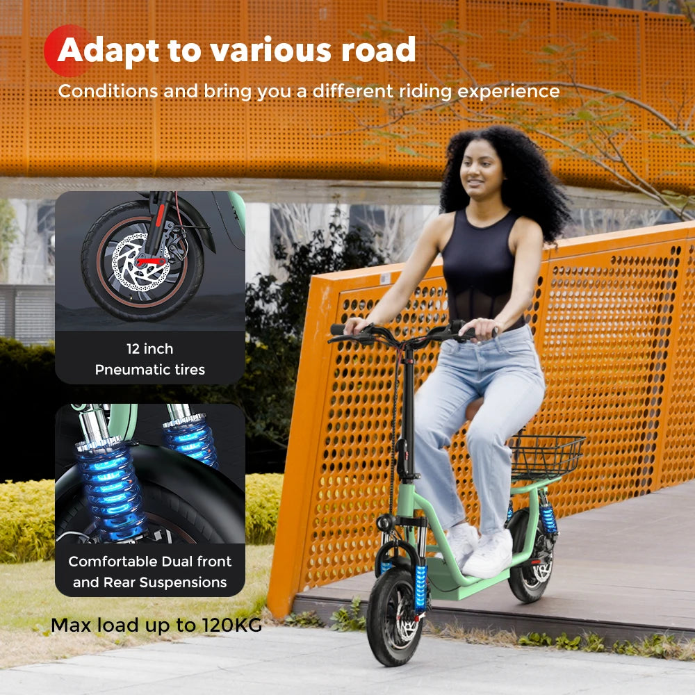 iScooter i12 Electric Scooter with Seat and Basket