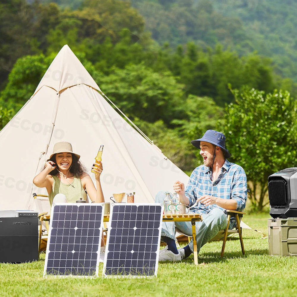 (U.S Stock ) SOECOPO 1000W Portable Solar Panel Kit 2*500W Photovoltaic Panels for Camping Free 100A Controller USB Home Balcony