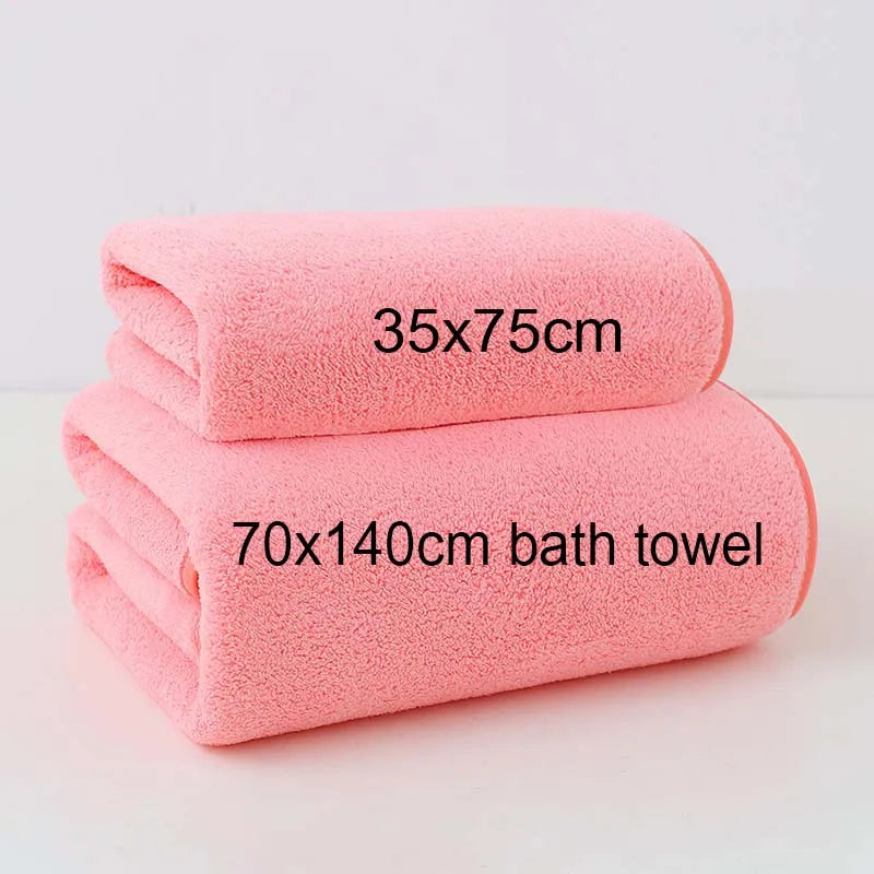 Ensemble de serviettes en polaire corail, serviettes de bain et de visage douces et absorbantes