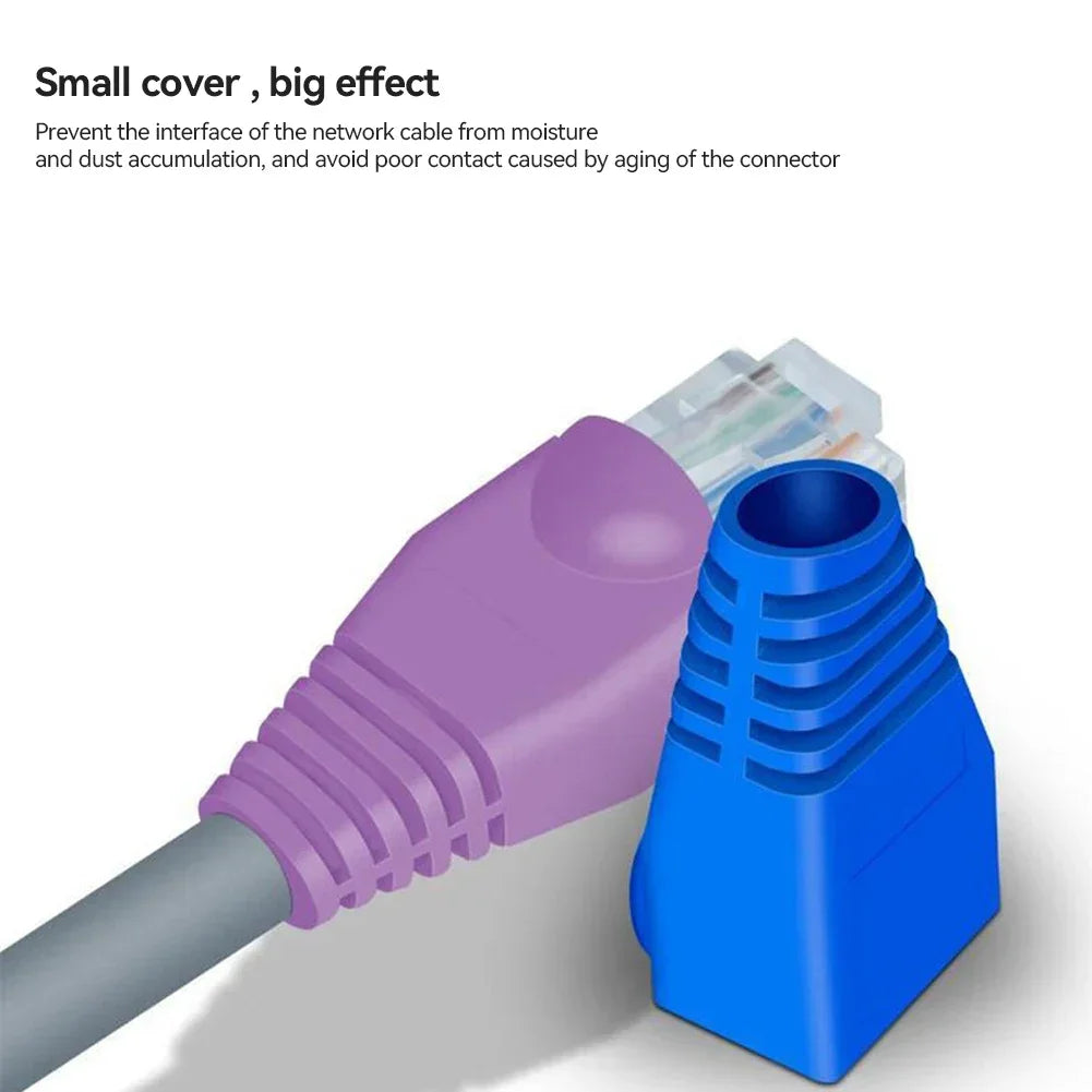 100 pezzi copri-cavi RJ45 per connettori Ethernet CAT5E/CAT6