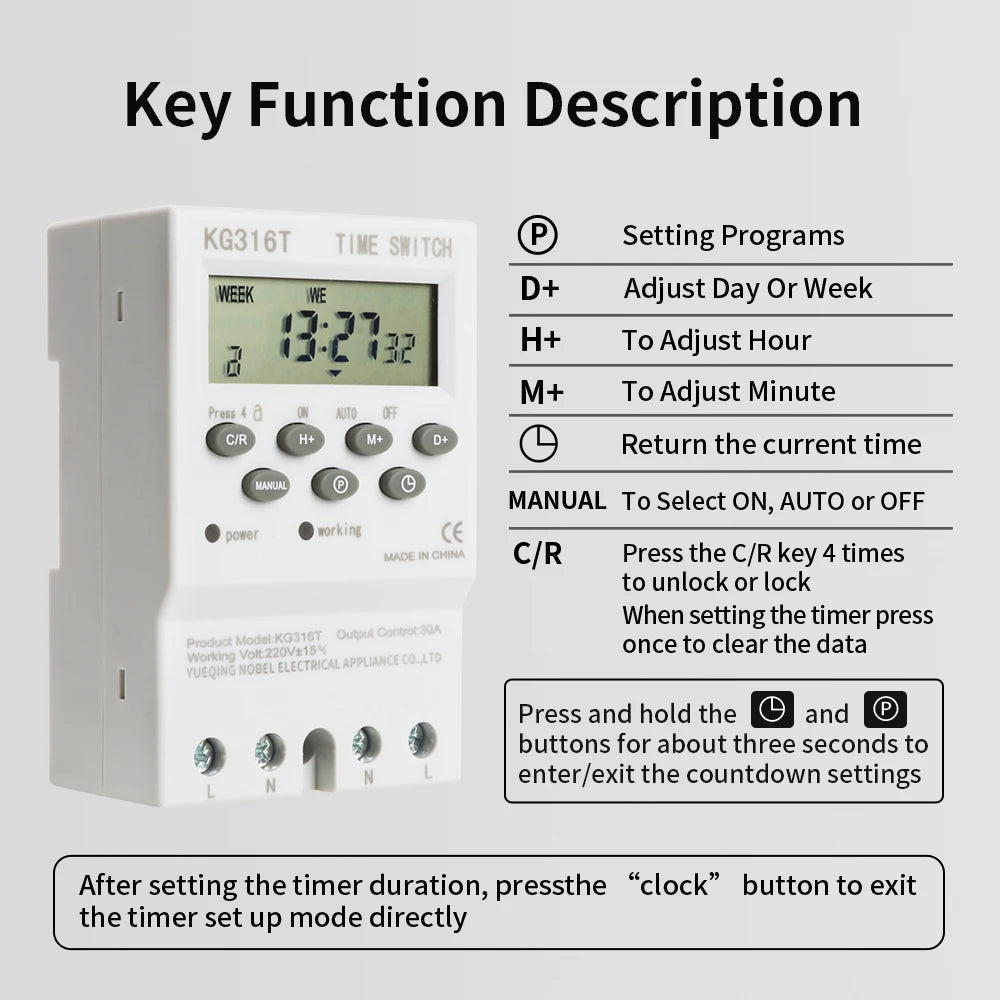 220V Programmable Timer Switch Module