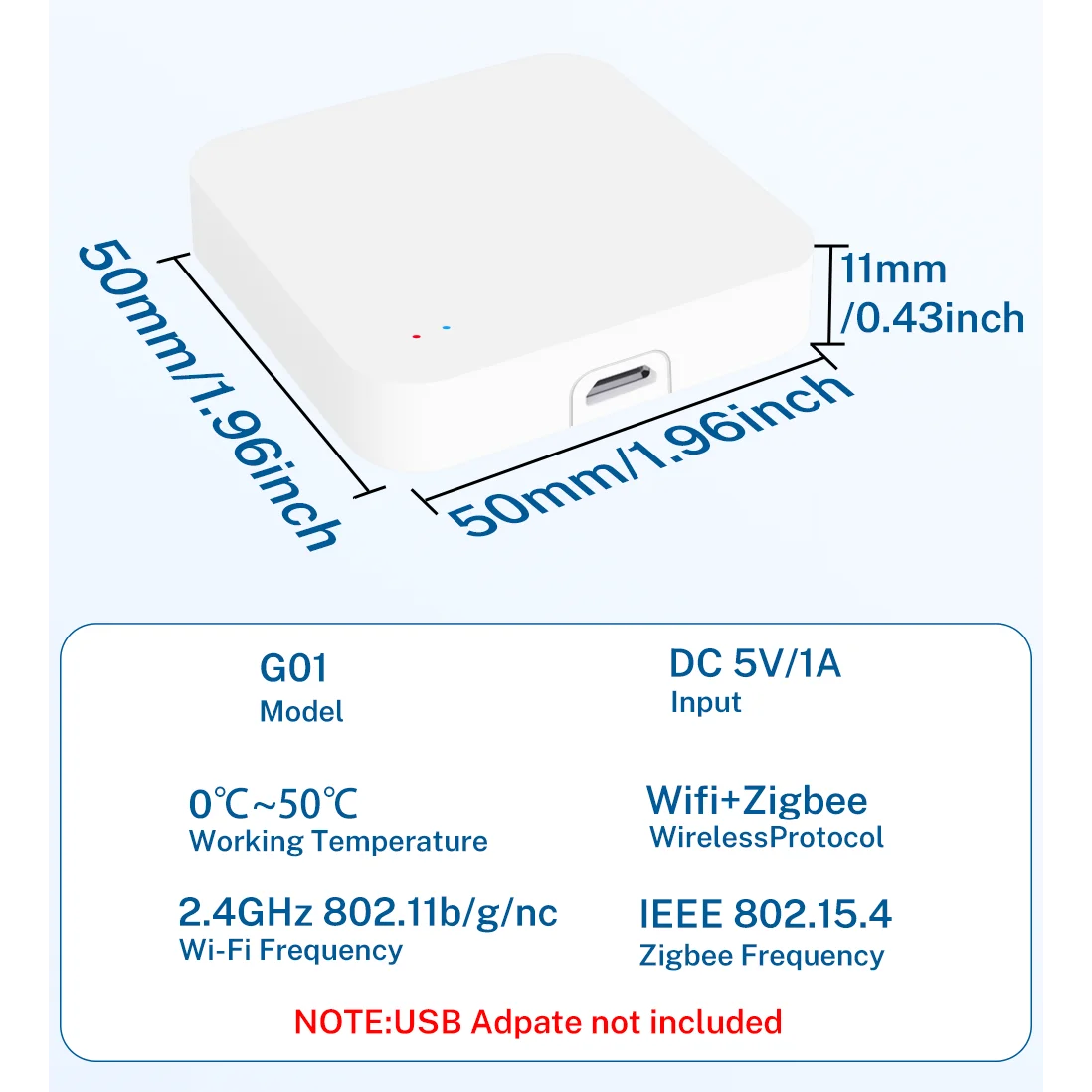 G01 Tuya Zigbee 3.0 Wi-Fi Gateway for Smart Life