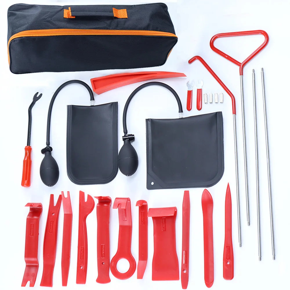 Kit d'outils pour déverrouiller les portes de voiture avec pompe à coin d'air et tiges de réparation