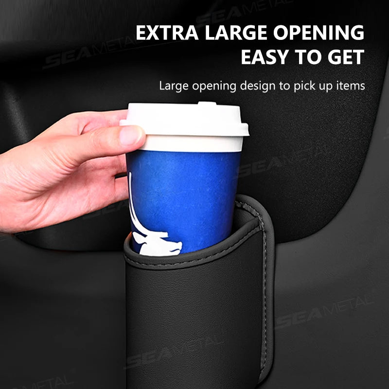 SEAMETAL Car Side Door Cup Holder Wear-Resistant Waterproof Pu Leather Drink Rack Stable Bottle Holder Universal Car Organizer