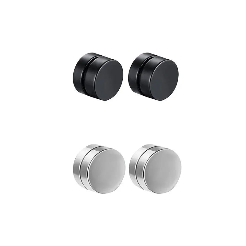 6 Pcset Strong Magnetic Ear Stud Clip Earrings for Men and Women Punk Round Zircon Magnet Earrings Non Piercing Jewelry