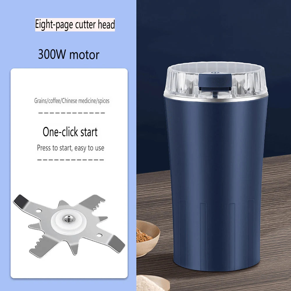 Moinho elétrico de cereais de 300 W com 8 lâminas de aço inoxidável