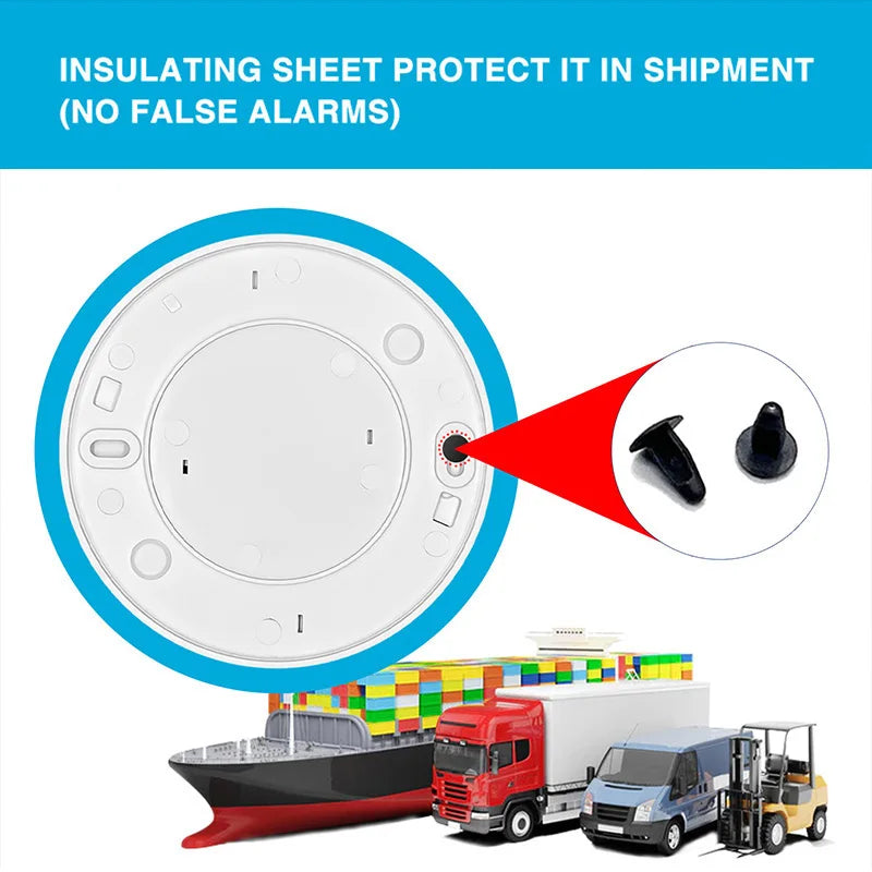 WiFi Tuya Smart Smoke Detector With Built-in 10 Year Lithium Battery For Parlor Room Kitchen Shop Fire Inspection Alarm Sensor