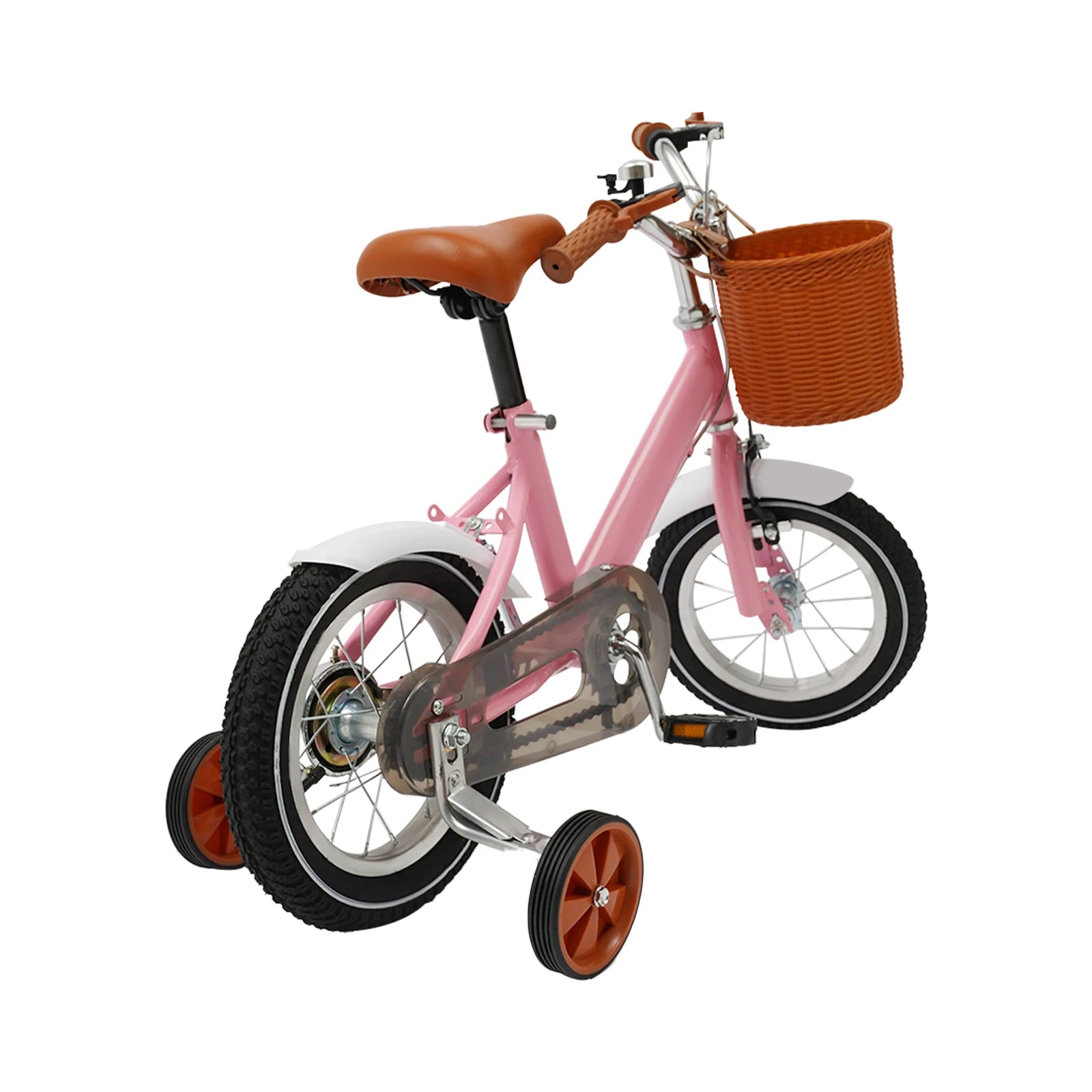 12 Inch Kids Bike w/Training Wheels+Basket, Dual Brakes Adjustable Children's Bicycle Load 40kg for Ages 2-4 (Green/Yellow/Pink)