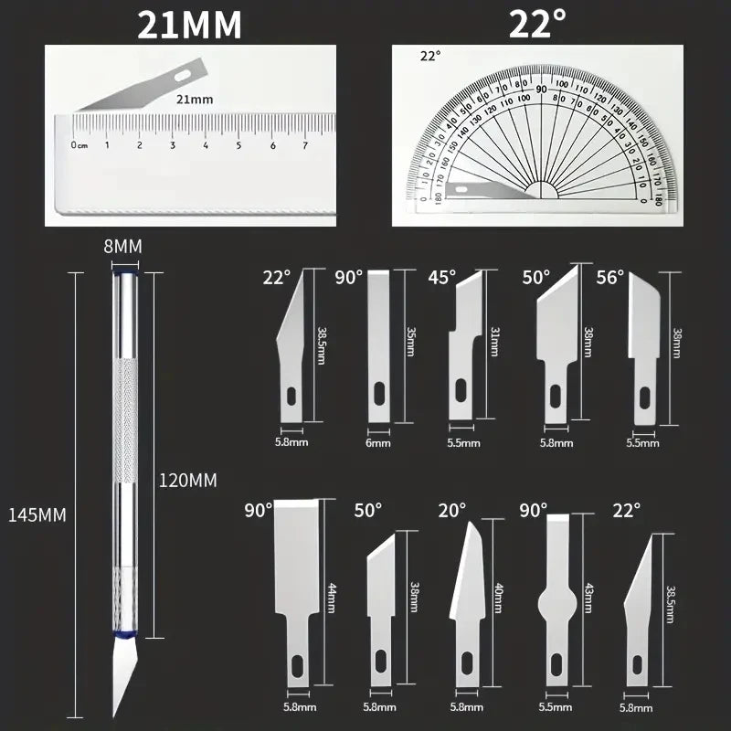 Kit de cuțite pentru artizanat în stil stilou din metal