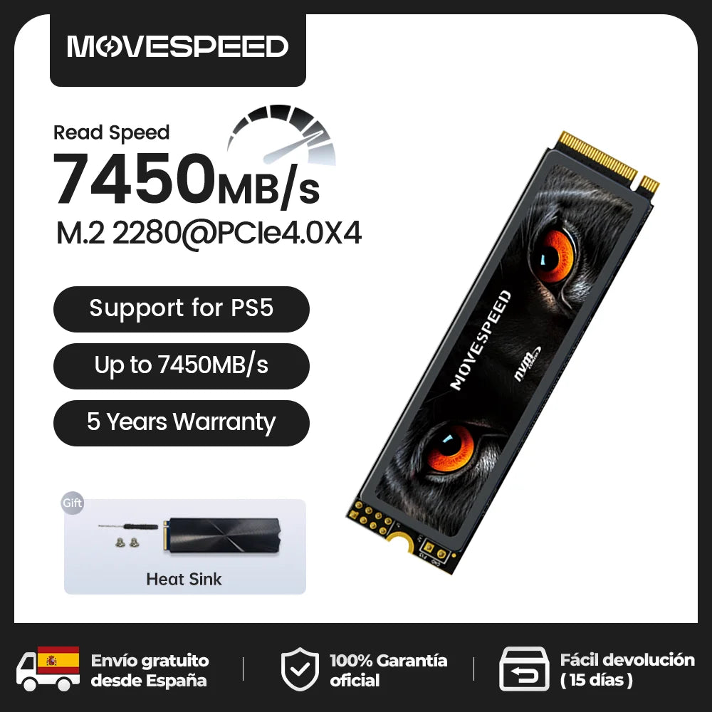 MOVESPEED PCIe 4.0 NVMe M.2 7450MB/s SSD