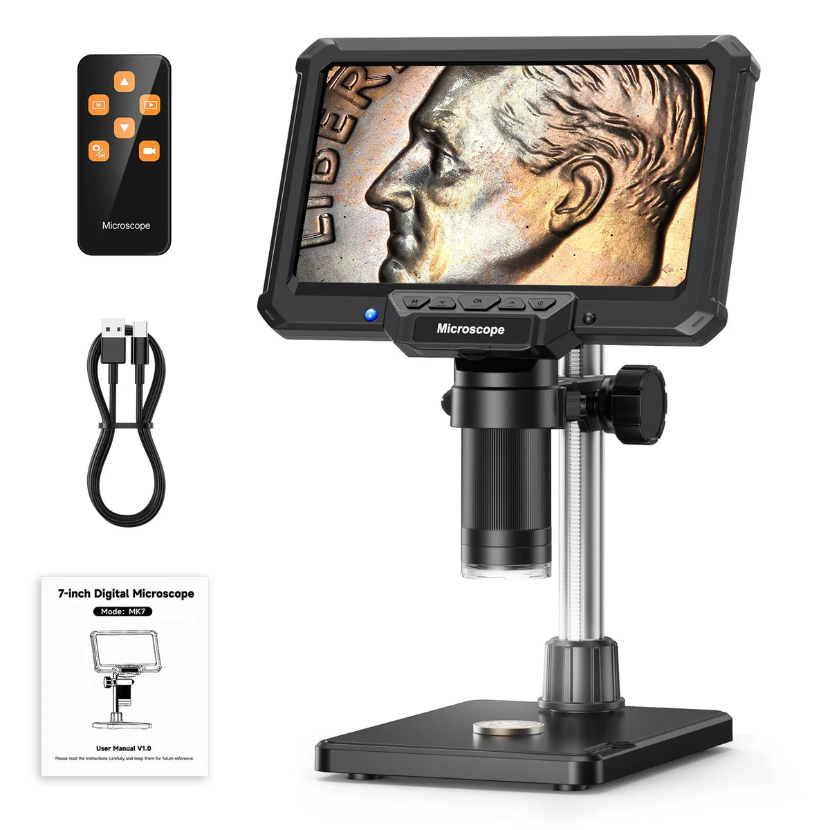 7-Inch Digital Microscope with Stand