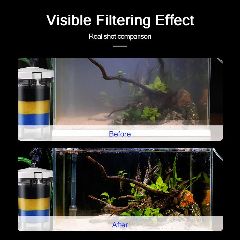 Ultra-Quiet Transparent Aquarium Filter Bucket