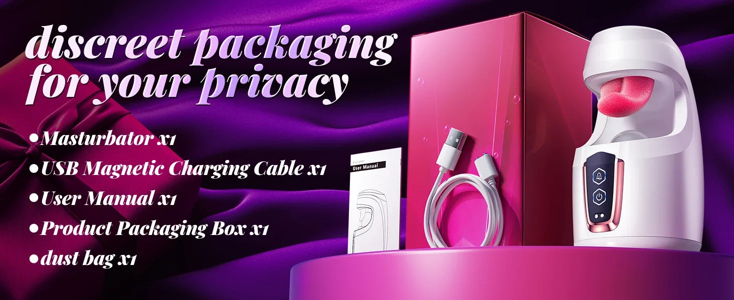 Мастурбатор для чоловіків із язиковим лизанням, режимами руху вперед-назад і лизанням