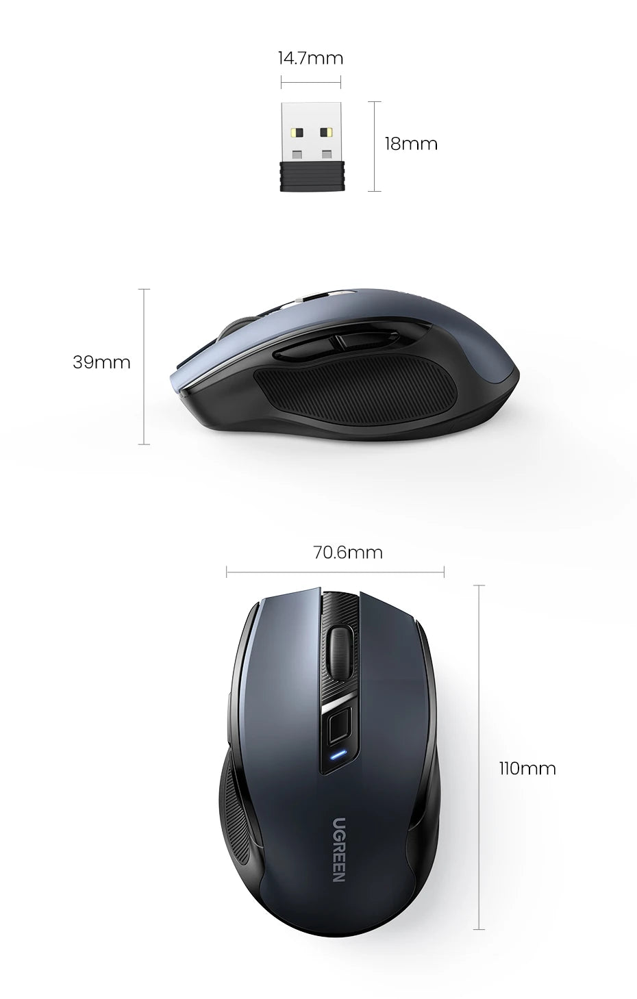Wireless Bluetooth Mouse – Ergonomic 4000DPI Silent Mouse with 6 Buttons for MacBook, Laptop & PC - Spy-shop.com