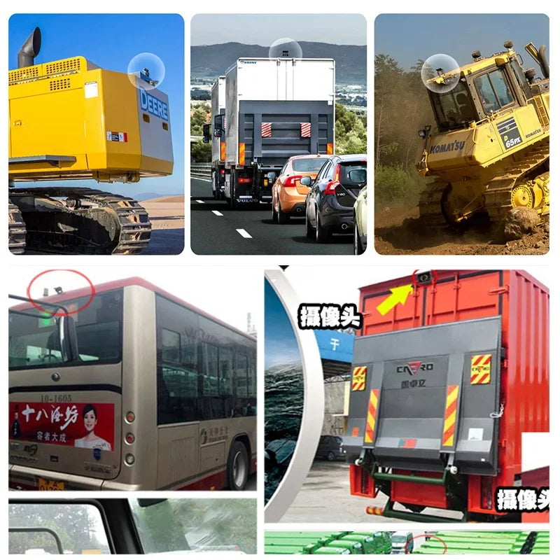 Wireless WiFi Solar Backup Camera Magnetic BaseAI Blind Spot Alarm Backup for IPhone Android Bus Van Truck RV Front Rear View .