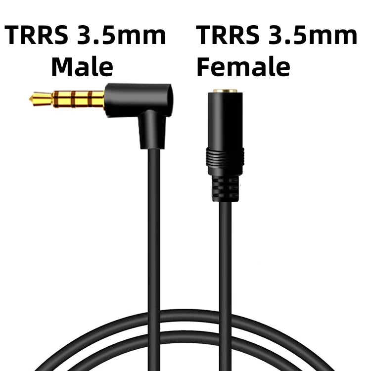 90 Degree 3.5mm TRS/TRRS Audio Cable Stereo 3.5mm to 3.5mm Right Angle AUX Cord for Headphone MP3 Smartphone Tablet Car Speakers