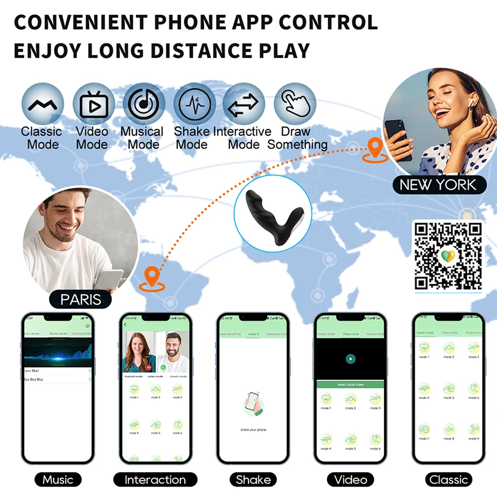 APP Control Sex Toys Anal Vibrators Prostate Massage Butt Plug Prostate Stimulator Anus Male Masturbator Plug Sex Toys For Men