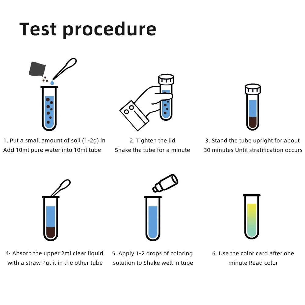 Kit de test de réactifs pour pH du sol et NPK