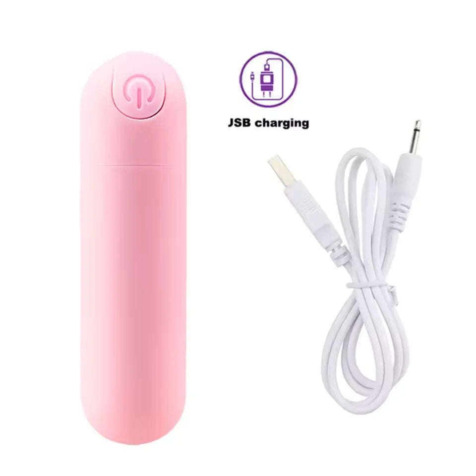 10-växlad USB-uppladdningsbar mini bullet-vibrator med vattentät design
