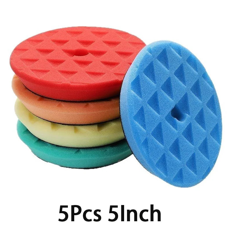 Set di cinque tamponi in schiuma per lucidatura, da 5 o 6 pollici