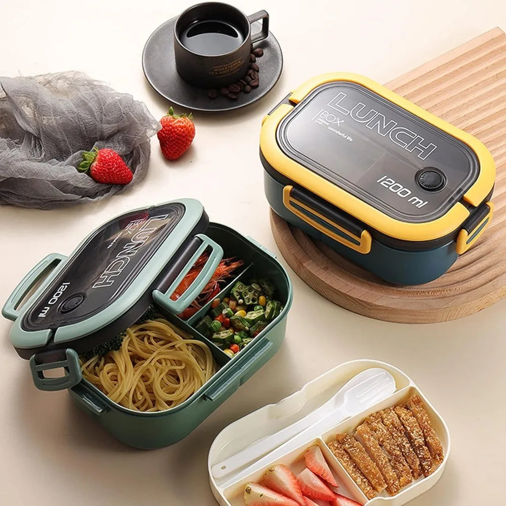Blue Bento Lunch Container, Pictured Design