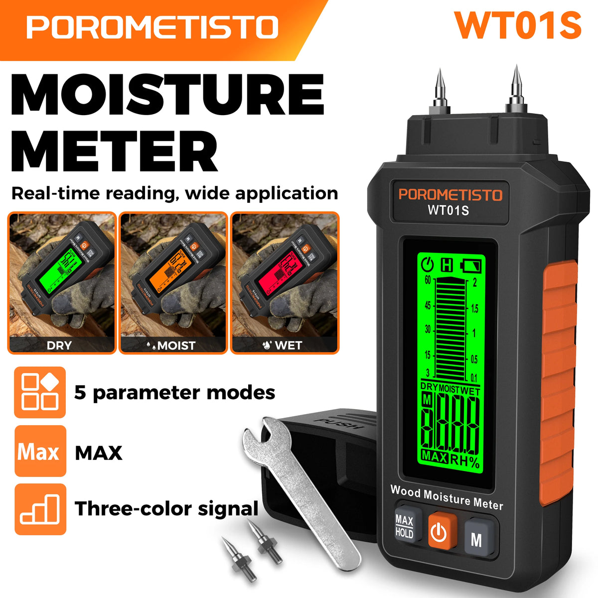 WT01S Pin-Type Moisture Meter