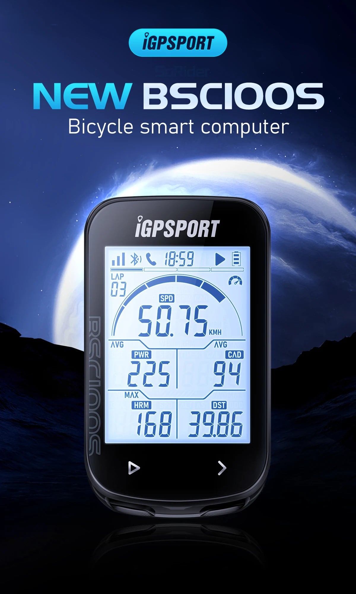 iGPSPORT BSC100S GPS Odometer Cycling Bike Computer Sensors Cycl Speedomet Riding Cycling Speedometer 2.6‘’ large screen