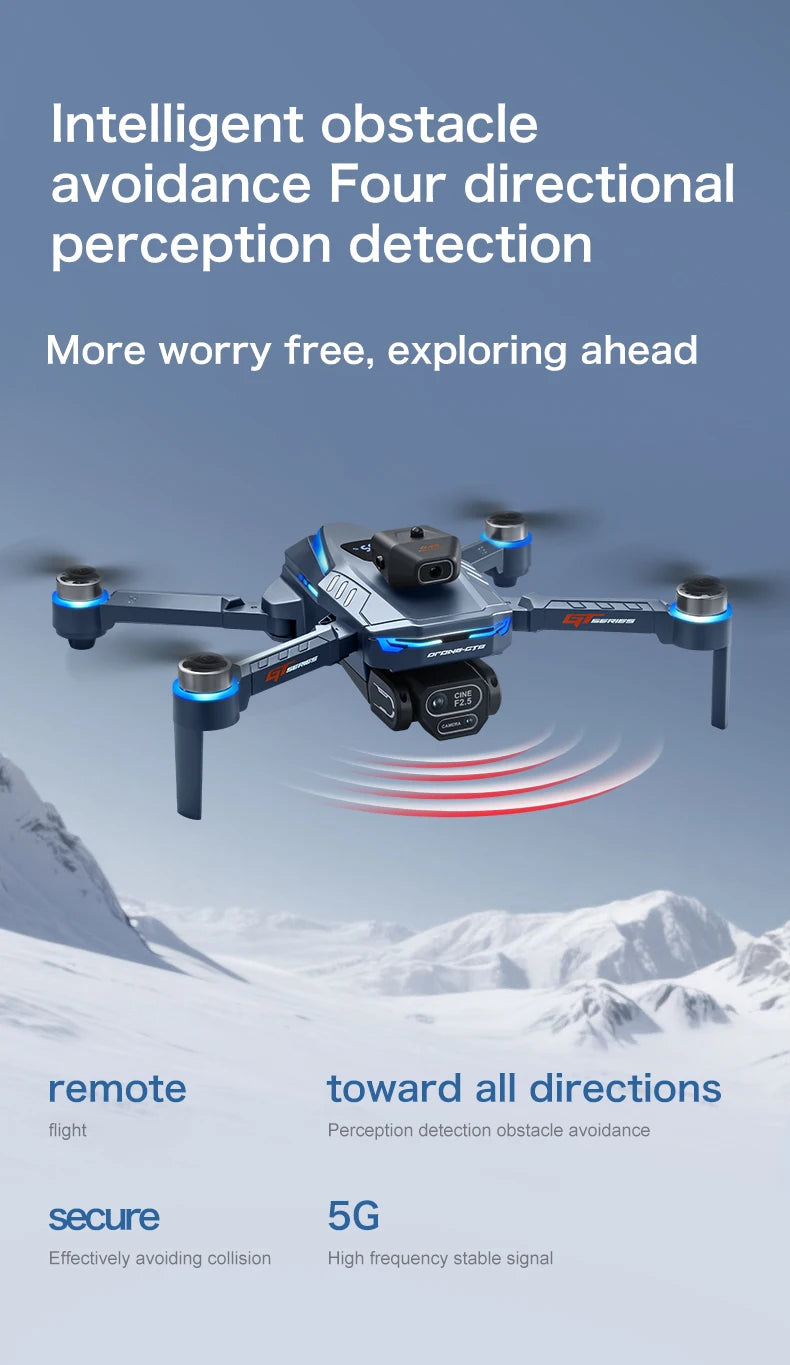 Nový GT8 Drone 8K profesionální HD Duální kamery obrazovky Dálkový 5G WIFI bezkartáčový motor Ovládání překážek skládací quadcopter hračky