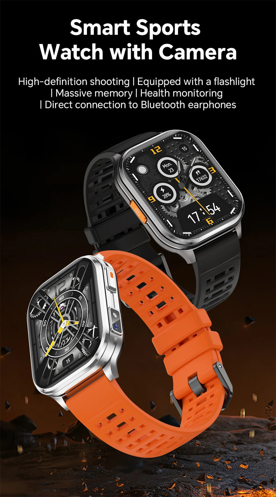 2026 Νew Smart Watch With Camera Men Women Photos Record Video Health Sports Fitness IP68 Waterproof Call Recording Smartwatches