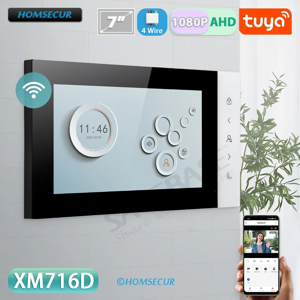 Monitor interior inteligente Tuya WIFI de 7"/10" LCD, para sistema de 4 hilos HD 1080P, manos libres, teléfono de puerta intercom, timbre de casa