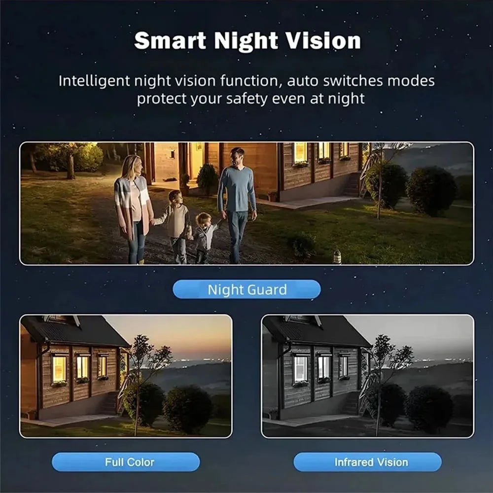 12MP 6K HD Outdoor Surveillance Camera Triple Lens WiFi Waterproof Night Vision