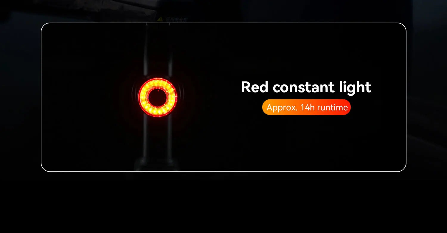 Feu arrière de vélo intelligent avec détection de freinage et étanchéité IPX6